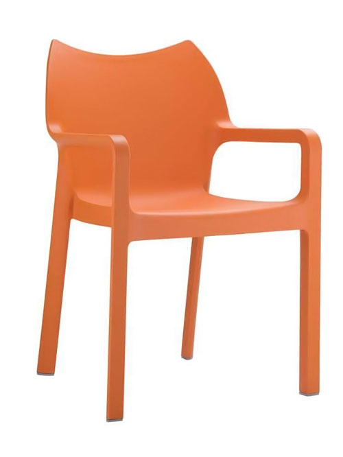 Jídelní židle s područkami Demy (SET 2 ks) oranžová