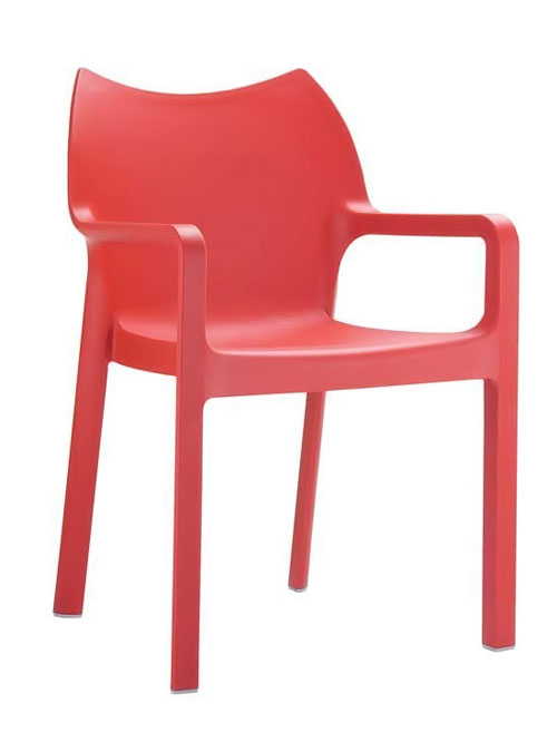 Jídelní židle s područkami Demy (SET 2 ks) červená
