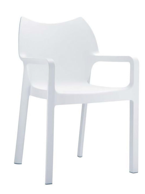 Jídelní židle s područkami Demy (SET 2 ks) bílá