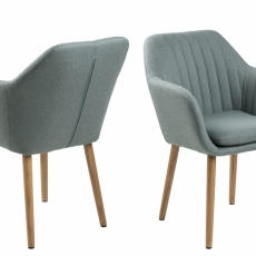Jídelní židle s područkami Ema, textil, olivová - 1