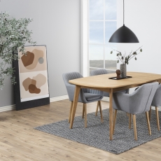 Jídelní židle s područkami Ema, textil, světle šedá - 10