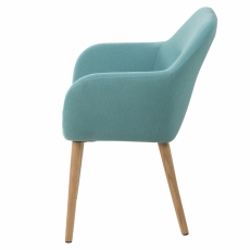 Jídelní židle s područkami Emilia, textil, petrolejová - 2
