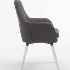 Jídelní židle s područkami Fiona textil, bílé nohy - 8