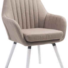 Jídelní židle s područkami Fiona textil, bílé nohy - 5