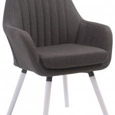 Jídelní židle s područkami Fiona textil, bílé nohy - 6