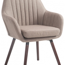 Jídelní židle s područkami Fiona textil, nohy ořech - 6