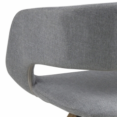 Jídelní židle s područkami Grace, textil, světle šedá - 4