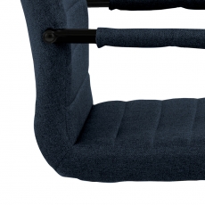 Jídelní židle s područkami Gudrun (SET 2 ks), textil, tmavě modrá / černá - 5