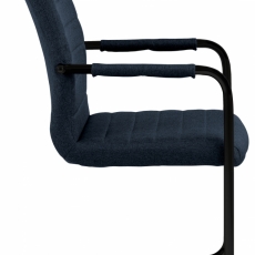 Jídelní židle s područkami Gudrun (SET 2 ks), textil, tmavě modrá / černá - 8