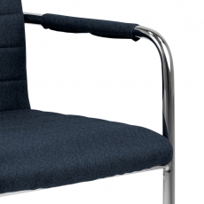 Jídelní židle s područkami Gudrun (SET 2 ks), textil, tmavě modrá - 3