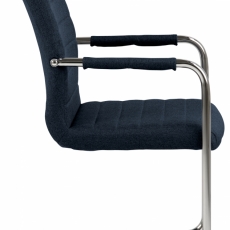 Jídelní židle s područkami Gudrun (SET 2 ks), textil, tmavě modrá - 7