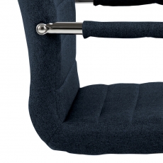 Jídelní židle s područkami Gudrun (SET 2 ks), textil, tmavě modrá - 8