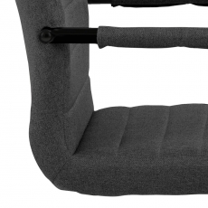 Jídelní židle s područkami Gudrun (SET 2 ks), textil, tmavě šedá / černá - 3