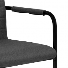 Jídelní židle s područkami Gudrun (SET 2 ks), textil, tmavě šedá / černá - 6
