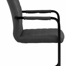 Jídelní židle s područkami Gudrun (SET 2 ks), textil, tmavě šedá / černá - 7
