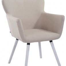 Jídelní židle s područkami Indian textil, bílé nohy - 3