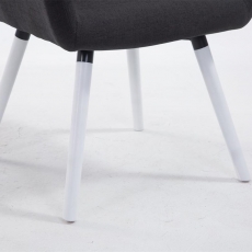 Jídelní židle s područkami Indian textil, bílé nohy - 14
