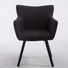 Jídelní židle s područkami Indian textil, černé nohy - 11