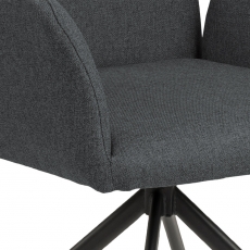 Jídelní židle s područkami Naya, textil, tmavě šedá - 7