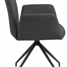 Jídelní židle s područkami Naya, textil, tmavě šedá - 8
