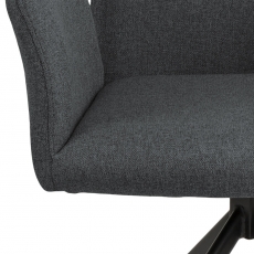 Jídelní židle s područkami Naya, textil, tmavě šedá - 9