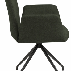 Jídelní židle s područkami Naya, textil, tmavě zelená - 2