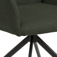 Jídelní židle s područkami Naya, textil, tmavě zelená - 5