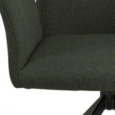 Jídelní židle s područkami Naya, textil, tmavě zelená - 8
