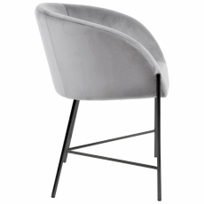 Jídelní židle s područkami Nelson, samet, béžová / černá - 2