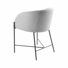 Jídelní židle s područkami Nelson, textil, světle šedá / černá - 3