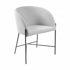 Jídelní židle s područkami Nelson, textil, světle šedá / černá - 1