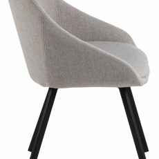 Jídelní židle s područkami Nils (SET 2 ks), textil, béžová / černá - 3