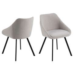 Jídelní židle s područkami Nils (SET 2 ks), textil, béžová / černá