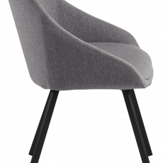 Jídelní židle s područkami Nils (SET 2 ks), textil, světle šedá / černá - 3