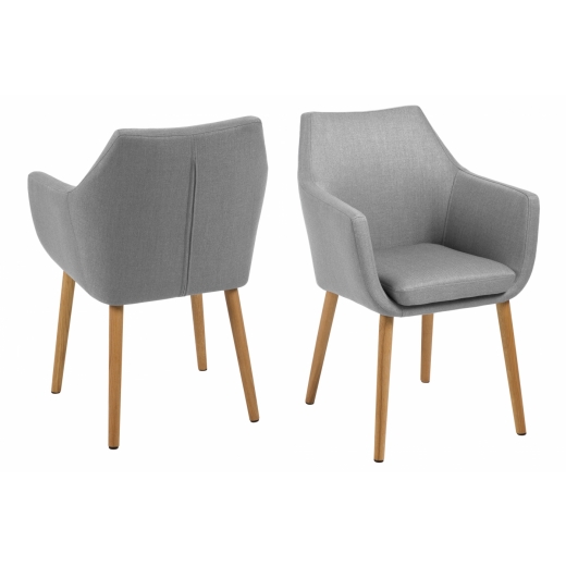 Jídelní židle s područkami Nora, textil, béžová - 1