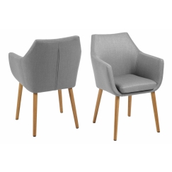 Jídelní židle s područkami Nora, textil, béžová