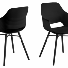 Jídelní židle s područkami Ramona (SET 2 ks), černá - 1