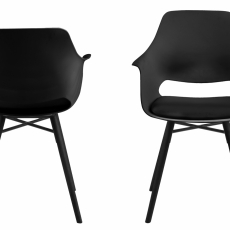Jídelní židle s područkami Ramona (SET 2 ks), černá - 2