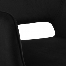 Jídelní židle s područkami Ranja (SET 2 ks), textil, černá - 5