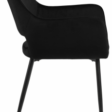 Jídelní židle s područkami Ranja (SET 2 ks), textil, černá - 2