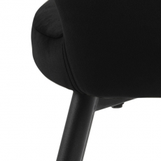 Jídelní židle s područkami Ranja (SET 2 ks), textil, černá - 6