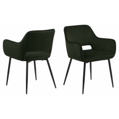 Jídelní židle s područkami Ranja (SET 2 ks), textil, olivová
