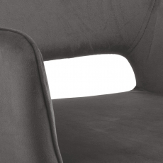 Jídelní židle s područkami Ranja (SET 2 ks), textil, tmavě šedá - 7