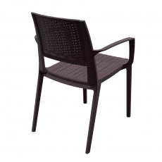 Jídelní židle s područkami Rattan, hnědá - 4