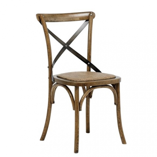 Jídelní židle s ratanovým sedákem Harvest (SET 2 ks), antik - 1