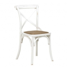 Jídelní židle s ratanovým sedákem Harvest (SET 2 ks), bílá - 1