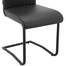 Jídelní židle Sakai (SET 2 ks), syntetická kůže, černá - 7