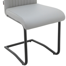 Jídelní židle Sakai (SET 2 ks), syntetická kůže, šedá - 7