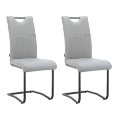 Jídelní židle Sakai (SET 2 ks), syntetická kůže, šedá