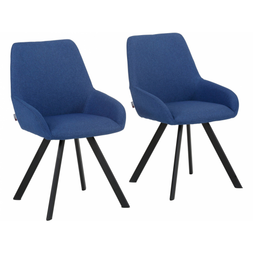 Jídelní židle Salem (SADA 2 ks), tkanina, modrá - 1
